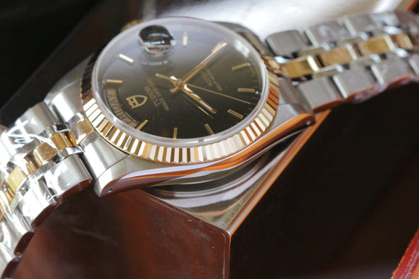 Tudor Prince Date-Day 76213 Automatic Black Dial Watch