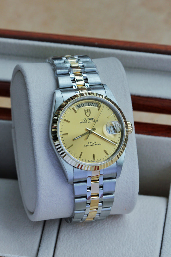 Tudor Prince Date-Day 76213 Automatic Champagne Dial Stick watch