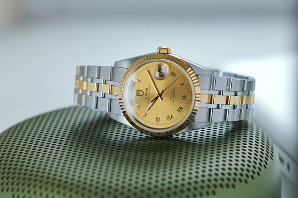 Tudor Prince Date-Day 76213 Automatic Champagne Roman Dial Watch