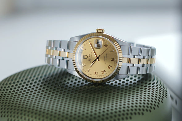 Tudor Prince Date-Day 76213 Automatic Champagne Roman Dial Watch