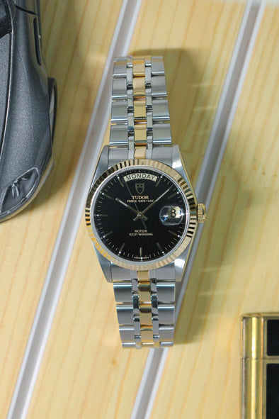 Tudor Prince Date-Day 76213 Automatic black dial watch