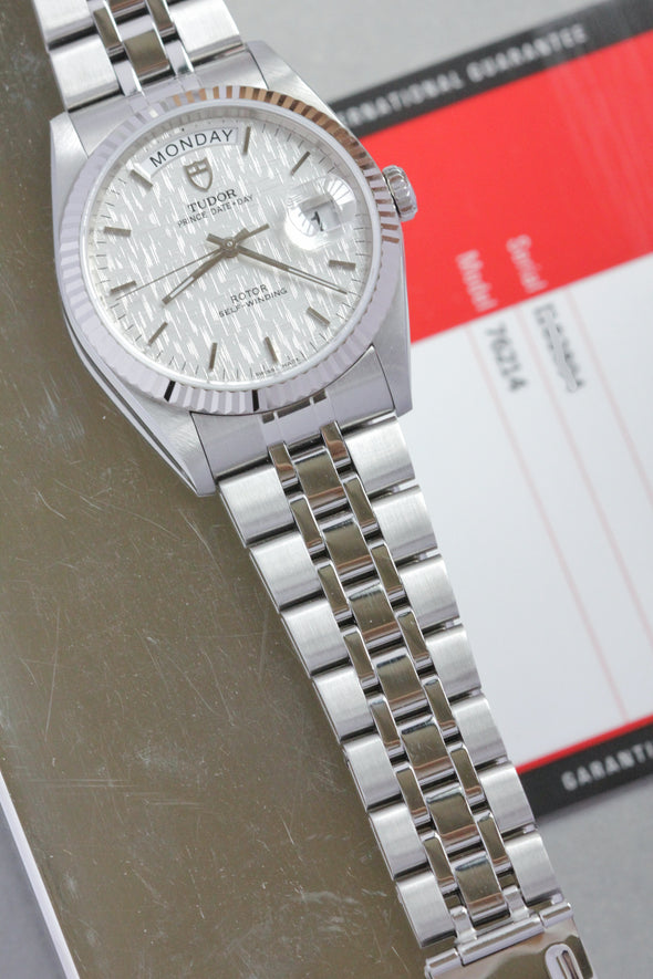 Tudor Prince Date-Day 76214 Automatic Linen dial watch 2018 full-set