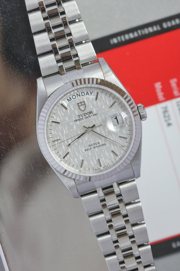 Tudor Prince Date-Day 76214 Automatic Linen dial watch 2018 full-set
