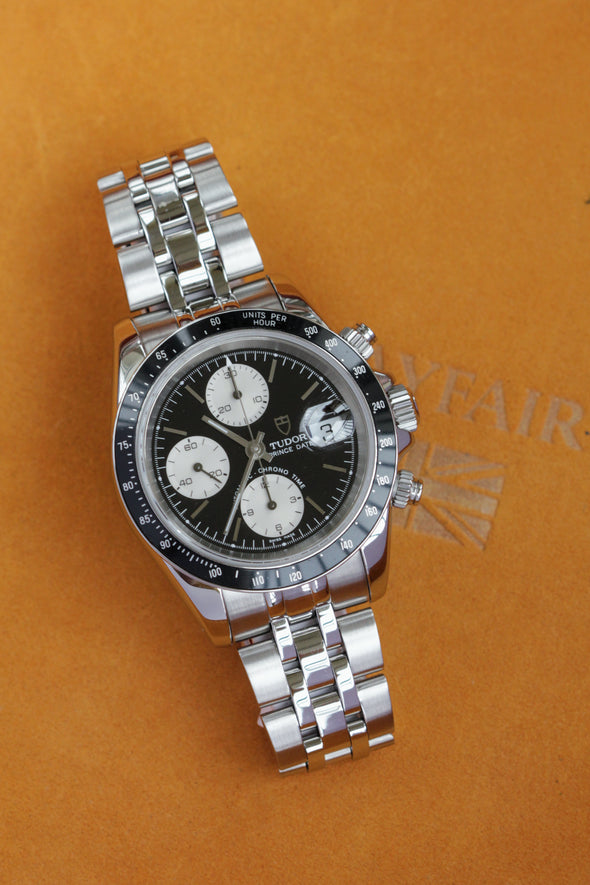 Tudor Prince Date Chronograph 79260 Mini Daytona Rare Reverse Panda Dial Watch 2005 Full-set