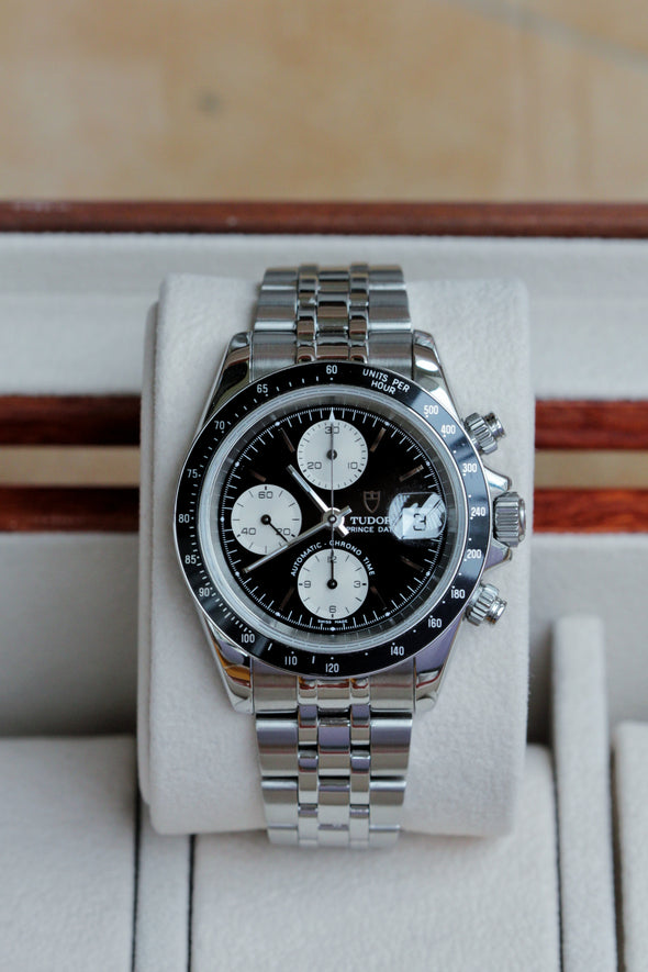 Tudor Prince Date Chronograph 79260 Mini Daytona Rare Reverse Panda Dial Watch 2005 Full-set