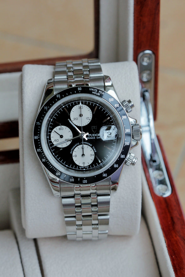 Tudor Prince Date Chronograph 79260 Mini Daytona Rare Reverse Panda Dial Watch 2005 Full-set