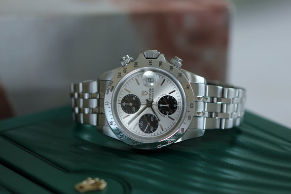Tudor Prince Date Chronograph 79280 Mini Daytona Rare Panda Dial