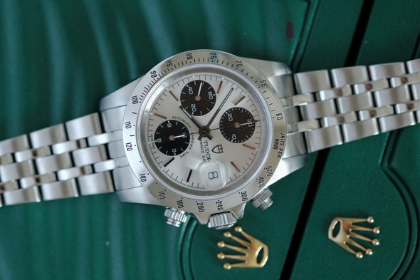 Tudor Prince Date Chronograph 79280 Mini Daytona Rare Panda Dial