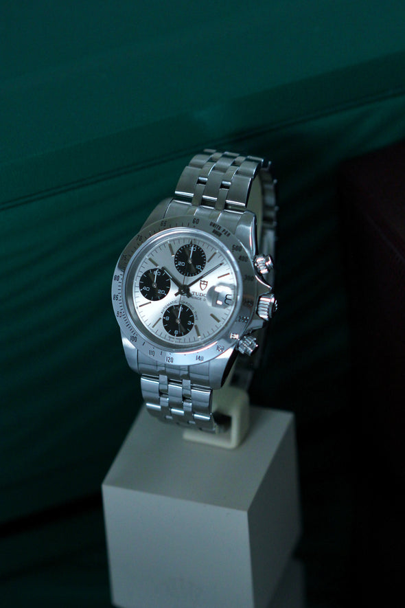 Tudor Prince Date Chronograph 79280 Mini Daytona Rare Panda Dial