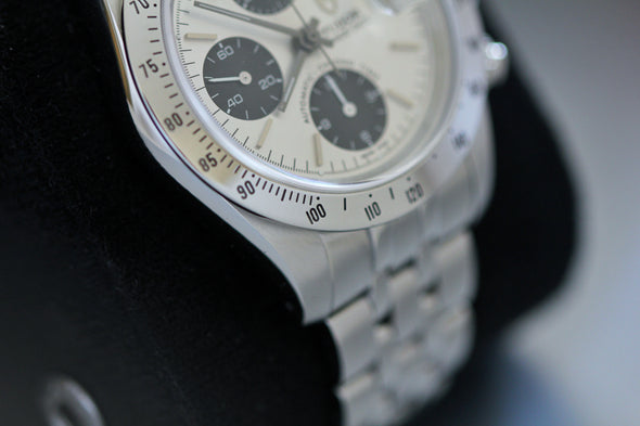 Tudor Prince Date Chronograph 79280 Mini Daytona Rare Panda Dial