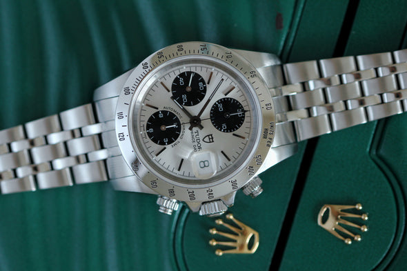Tudor Prince Date Chronograph 79280 Mini Daytona Rare Panda Dial