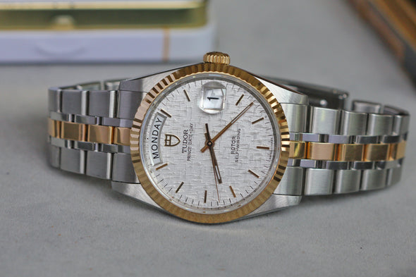 Tudor Prince Date-Day 76213 White Linen Dial watch