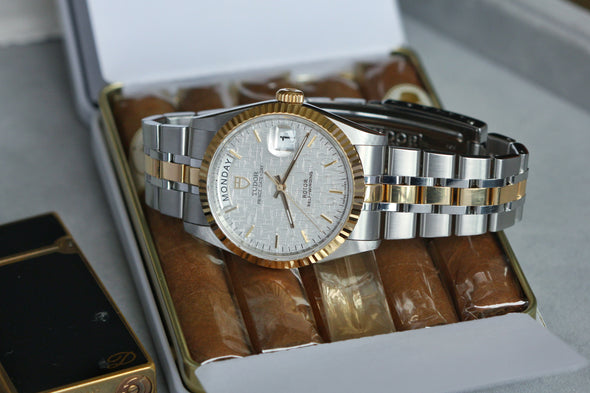Tudor Prince Date-Day 76213 White Linen Dial watch