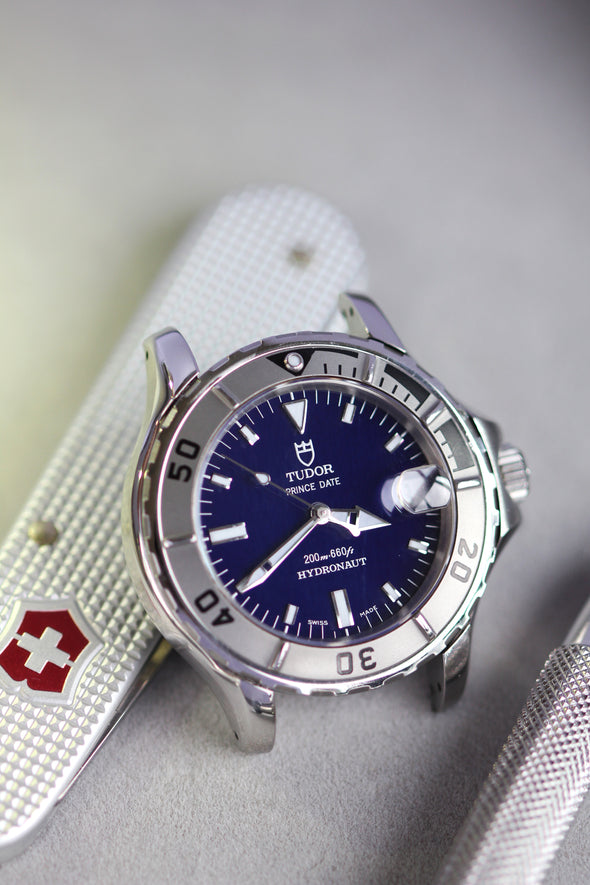 Tudor Prince Date Hydronaut 36mm rare blue dial watch