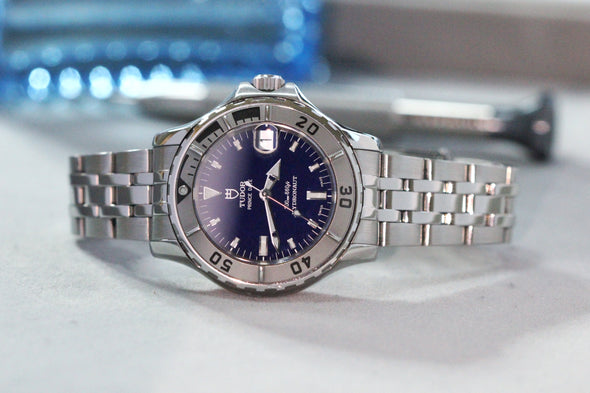 Tudor Prince Date Hydronaut 36mm rare blue dial watch