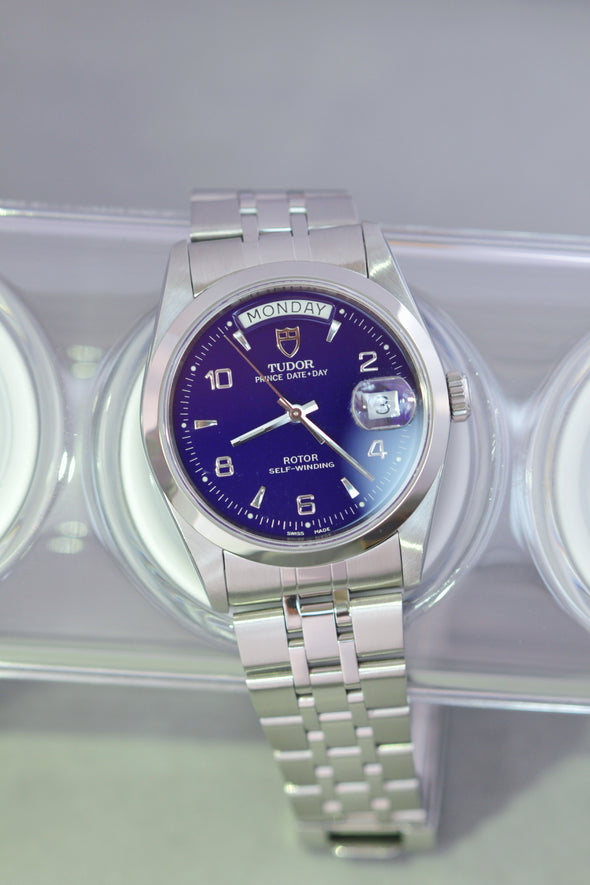 Tudor Prince Day-Date 76200 Rare Blue Arabic Dial Watch