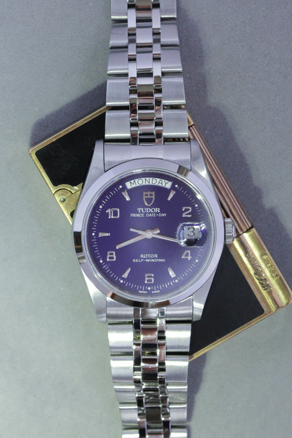 Tudor Prince Day-Date 76200 Rare Blue Arabic Dial Watch