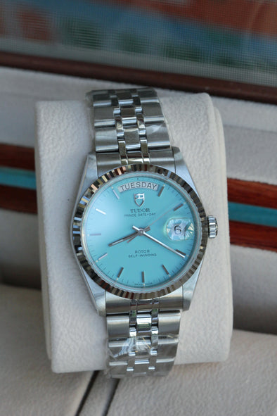 Tudor Prince Date-Day 36mm Tiffany blue watch