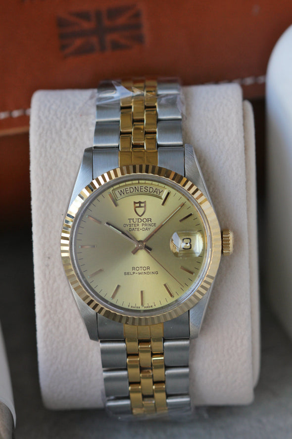 Tudor Vintage Oyster Date 76213 Gold Dial watch 1990 Circa