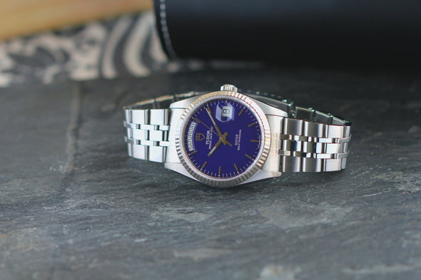 Tudor Prince Day-Date 76214 rare blue dial Watch