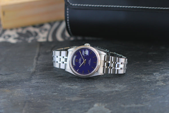 Tudor Prince Day-Date 76214 rare blue dial Watch
