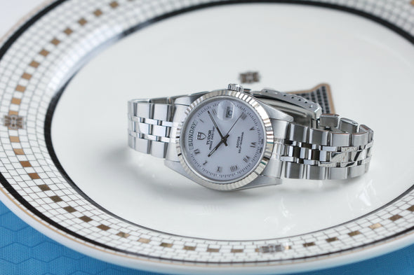 Tudor Prince Day-Date 76214 rare white Roman dial Watch