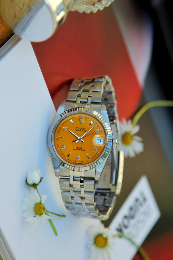 Tudor Prince Date 74034 rare yellow dial Watch