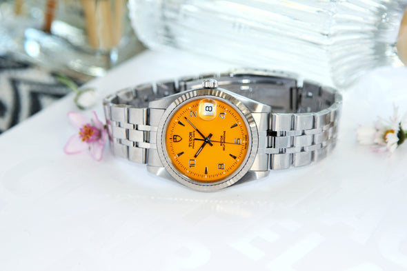 Tudor Prince Date 74034 rare yellow dial Watch