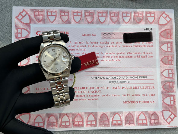 Tudor Prince Date-Day 74034 rare Diamond dial Full-Set Watch