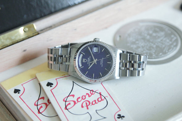 Tudor Prince Day-Date 76214 rare blue dial Watch
