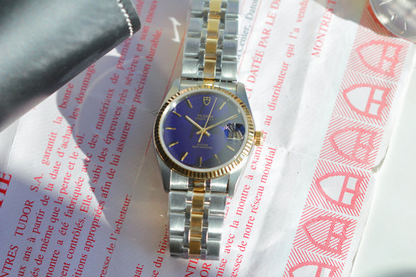 Tudor Prince Date 74033 rare blue dial Watch full-set