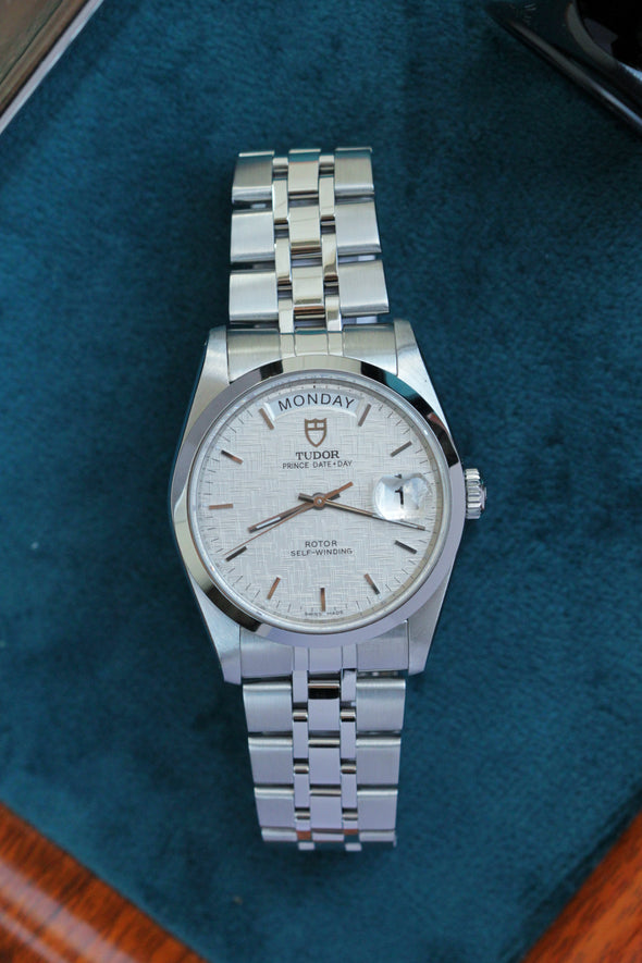 Tudor Prince Date-Day 76200 Automatic Stainless steel Men's Linen Dial Full-set Watch