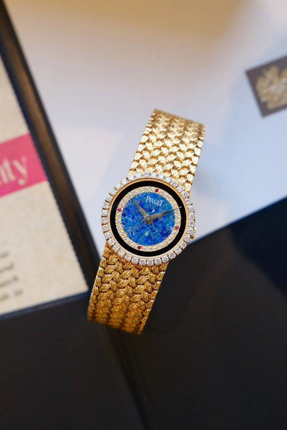 Piaget Opal Black Agate Diamonds 18 Karat Gold watch